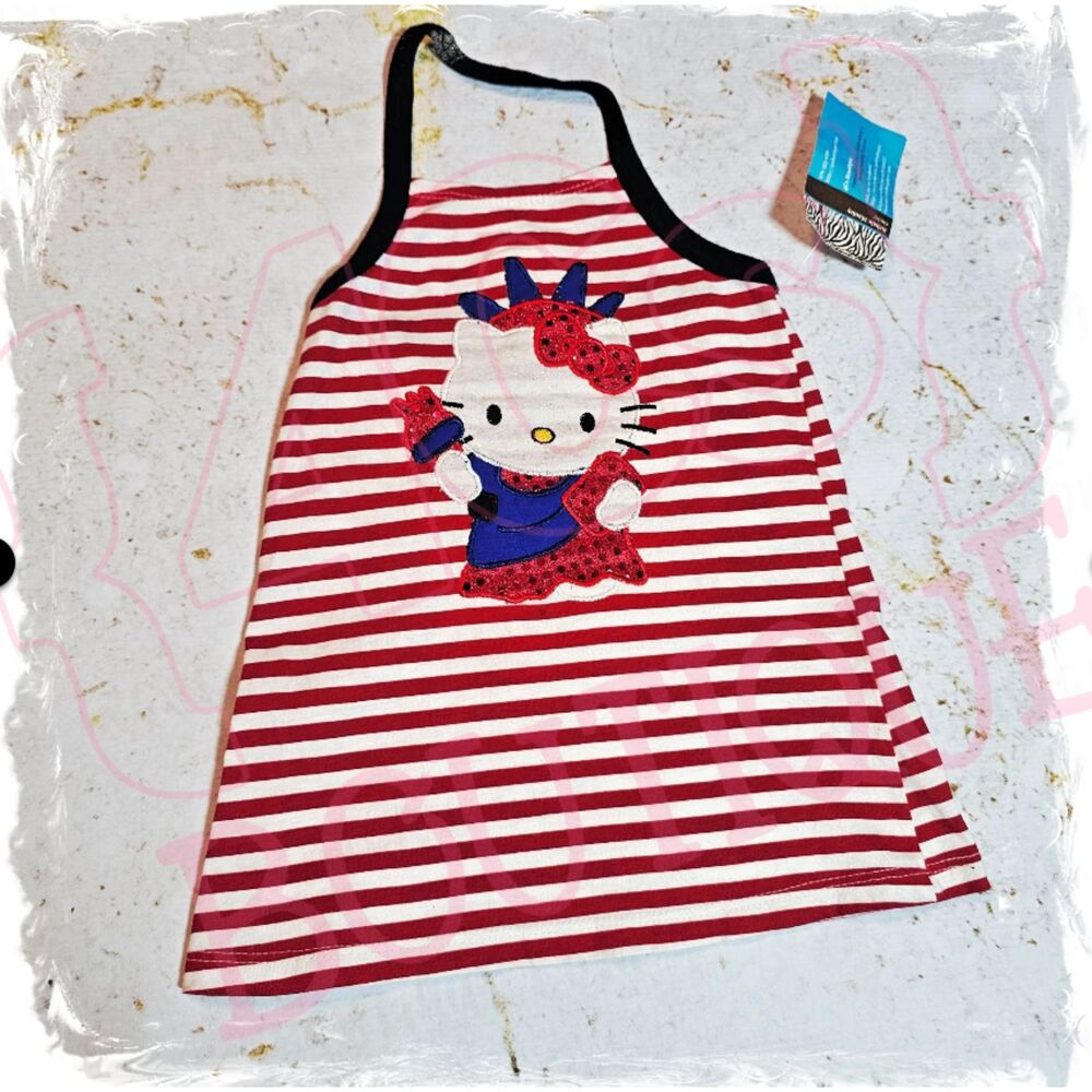 Hello Kitty Patriotic Appliqué Halter Dress – Size 24M | Faded Glory